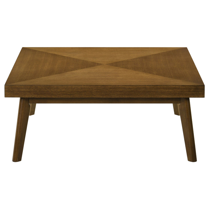 Westerly Square Wood Coffee Table with Diamond Parquet Walnut