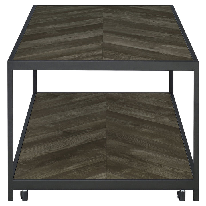 Beckley Chevron Coffee Table Rustic Grey Herringbone