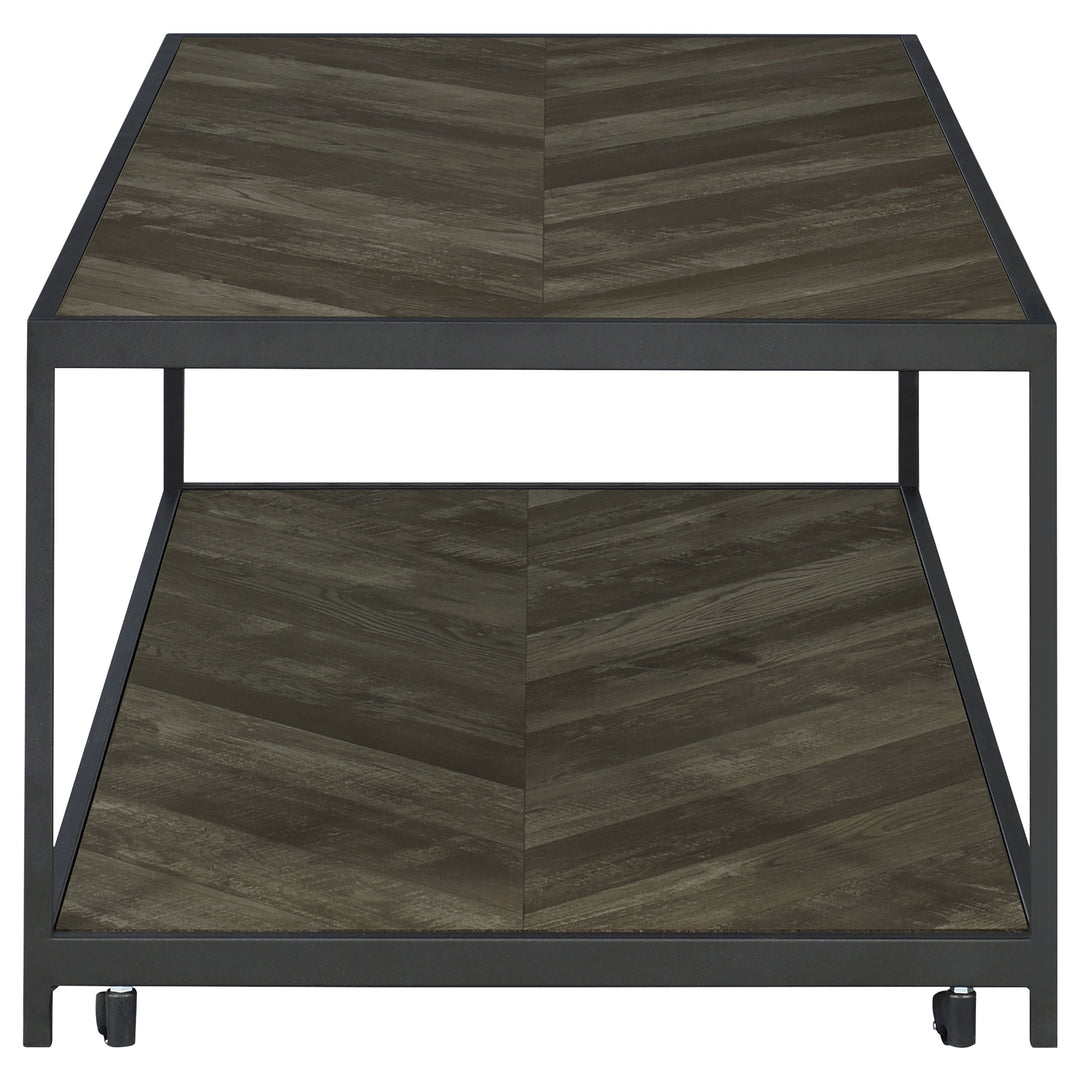 Beckley Chevron Coffee Table Rustic Grey Herringbone