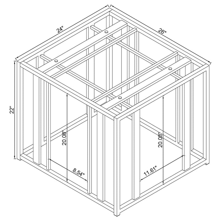 Adri Rectangular Glass Top End Table Clear and Black Nickel