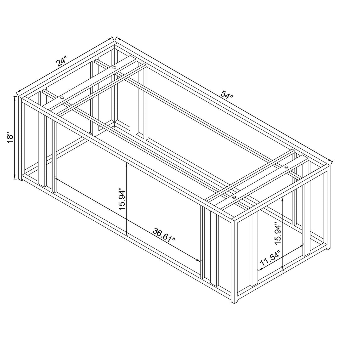 Adri Rectangular Glass Top Coffee Table Clear and Black Nickel