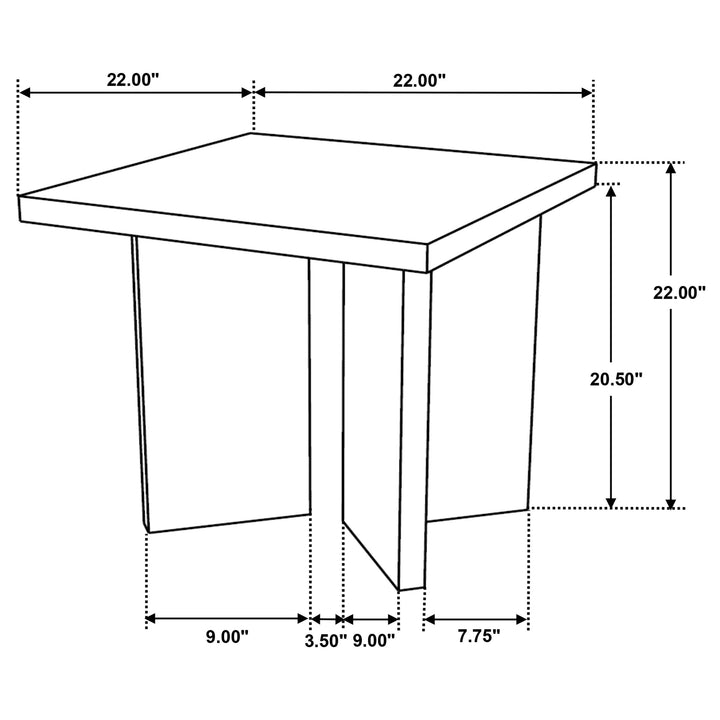 Andando Rectangular Solid Wood End Table Mango Brown