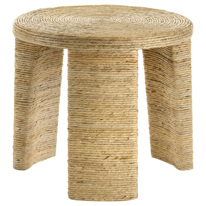 Artina Woven Rattan Round End Table Natural Brown