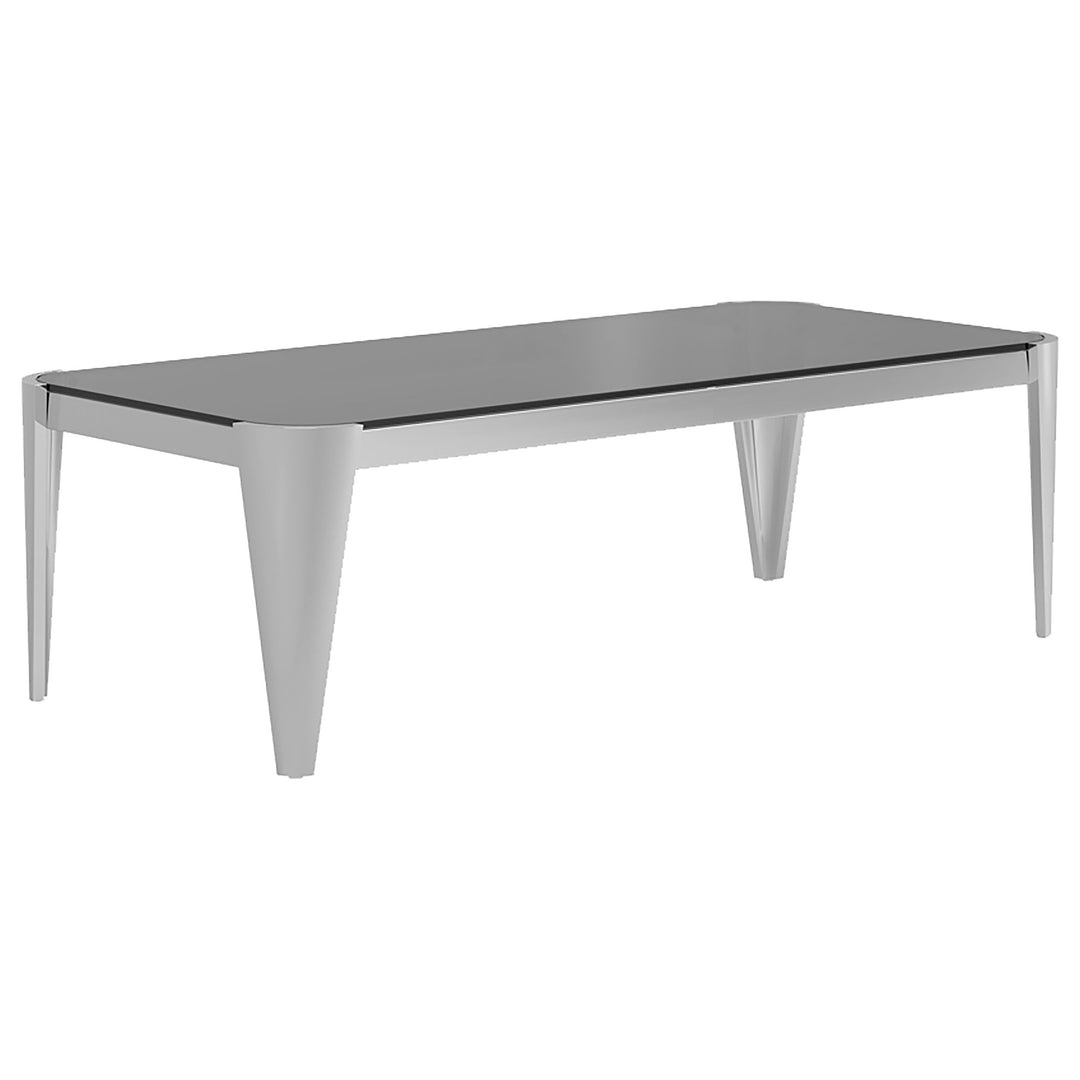 Rectangle Glass Top Coffee Table Silver and Grey