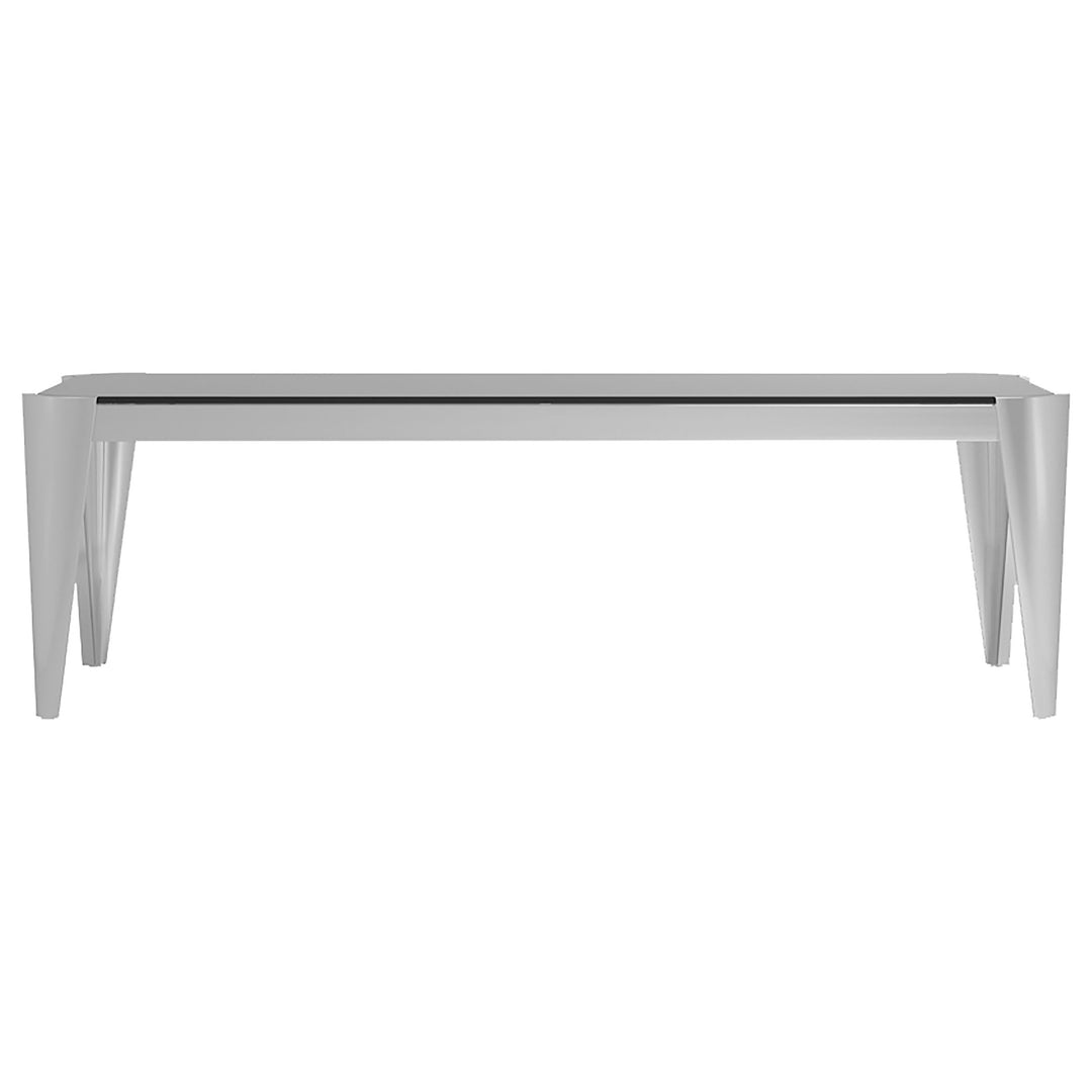 Rectangle Glass Top Coffee Table Silver and Grey