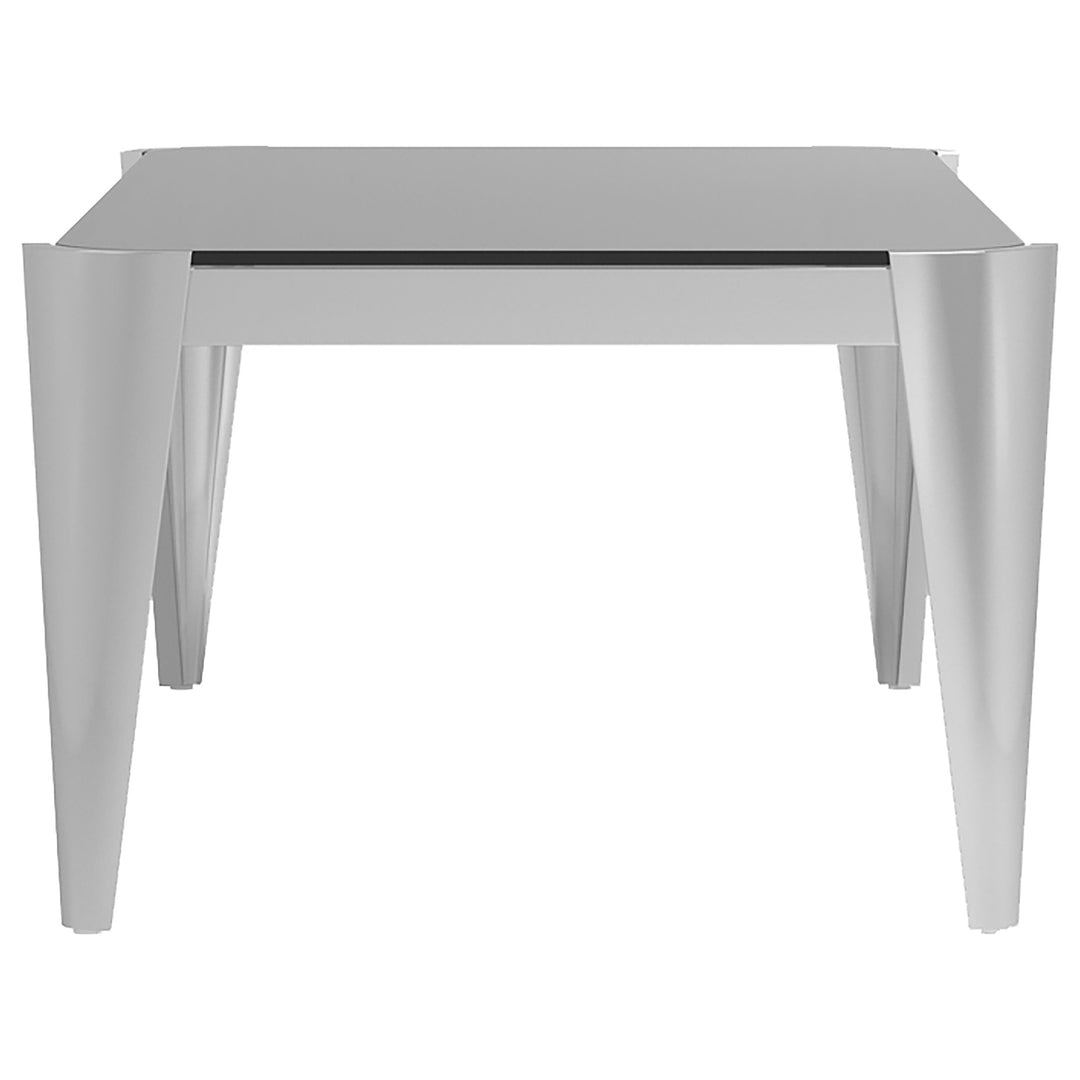 Rectangle Glass Top Coffee Table Silver and Grey