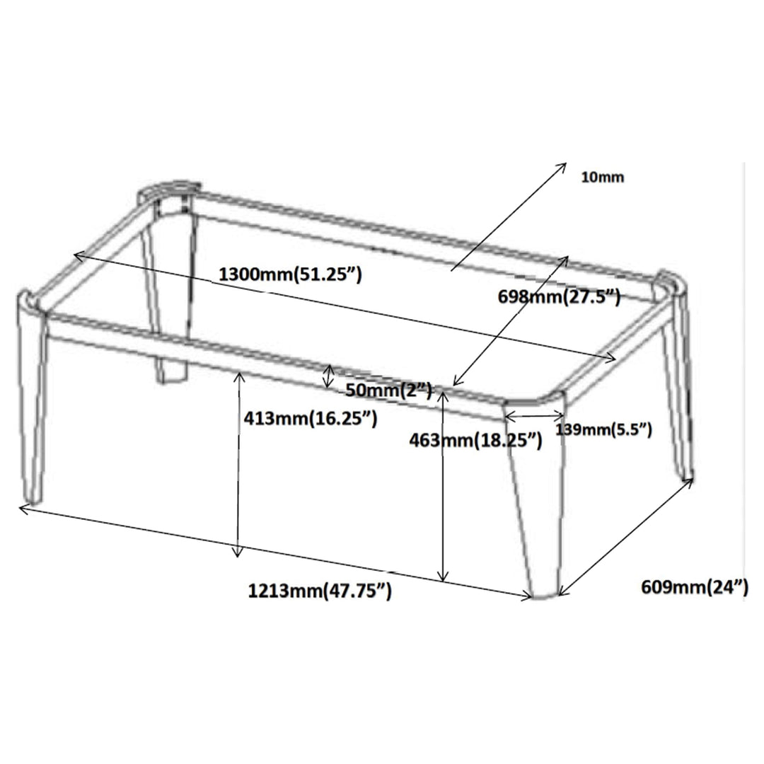 Rectangle Glass Top Coffee Table Silver and Grey