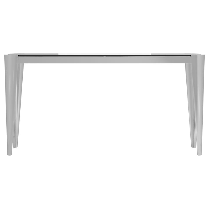 Rectangle Glass Top Sofa Table Silver and Grey