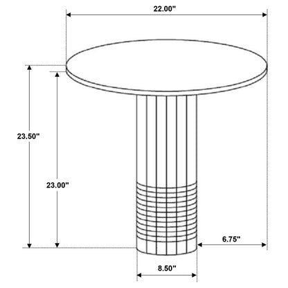 Astoria Round Genuine Marble End Table White