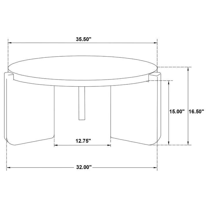 Cordova Round Solid Wood Coffee Table Black