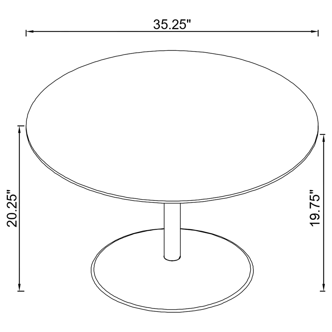 Ganso Round Metal Coffee Table with Tempered Glass Top Black