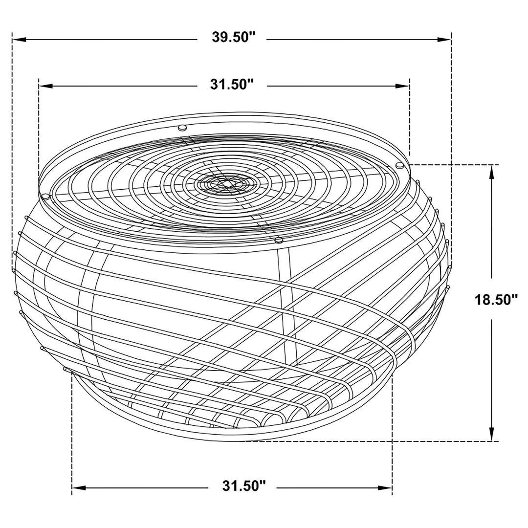 Dahlia Round Glass Top Woven Rattan Coffee Table Natural Brown