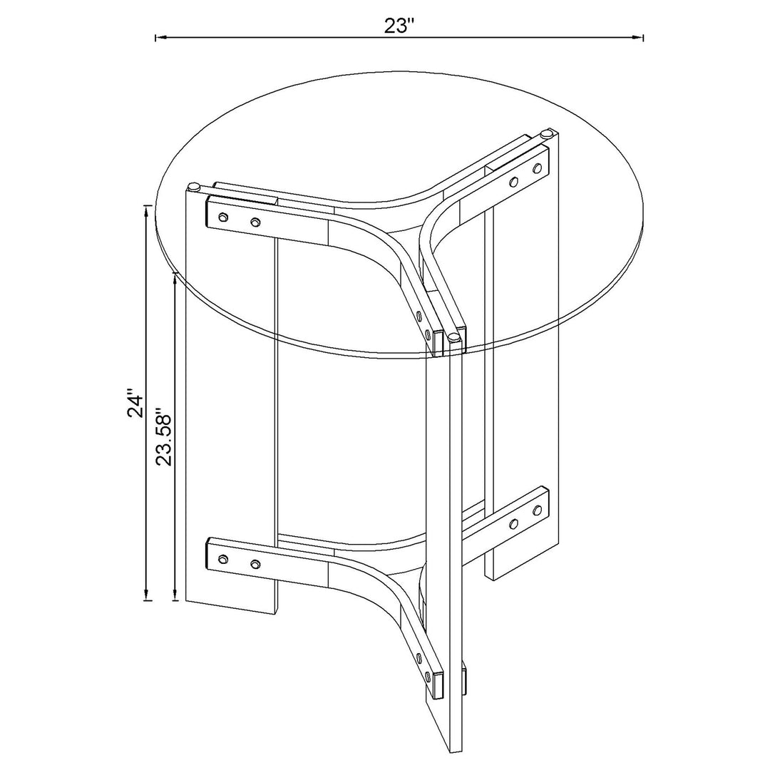 Janessa Round Glass Top End Table With Acrylic Legs Clear and Matte Brass