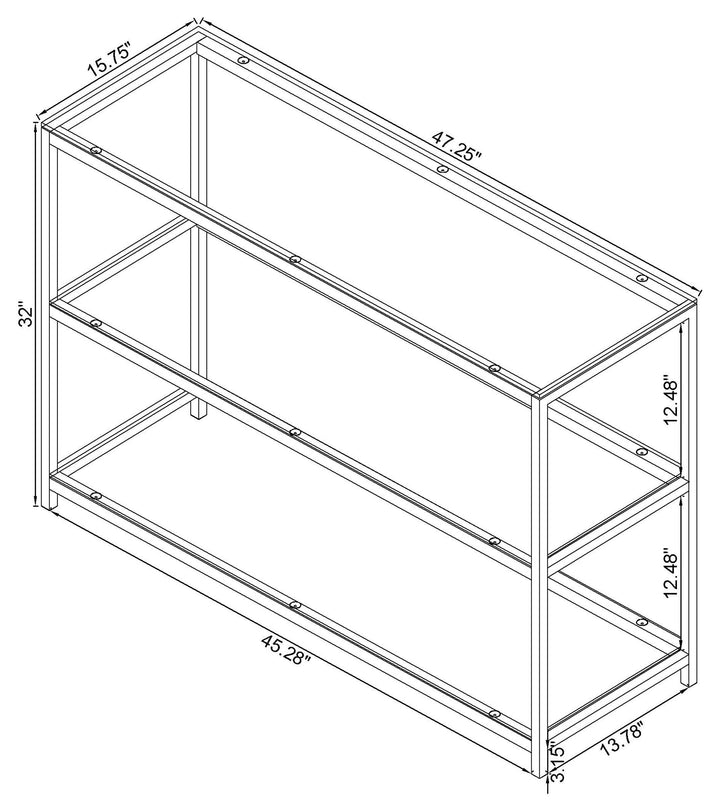 Trini Sofa Table with Glass Shelf Black Nickel