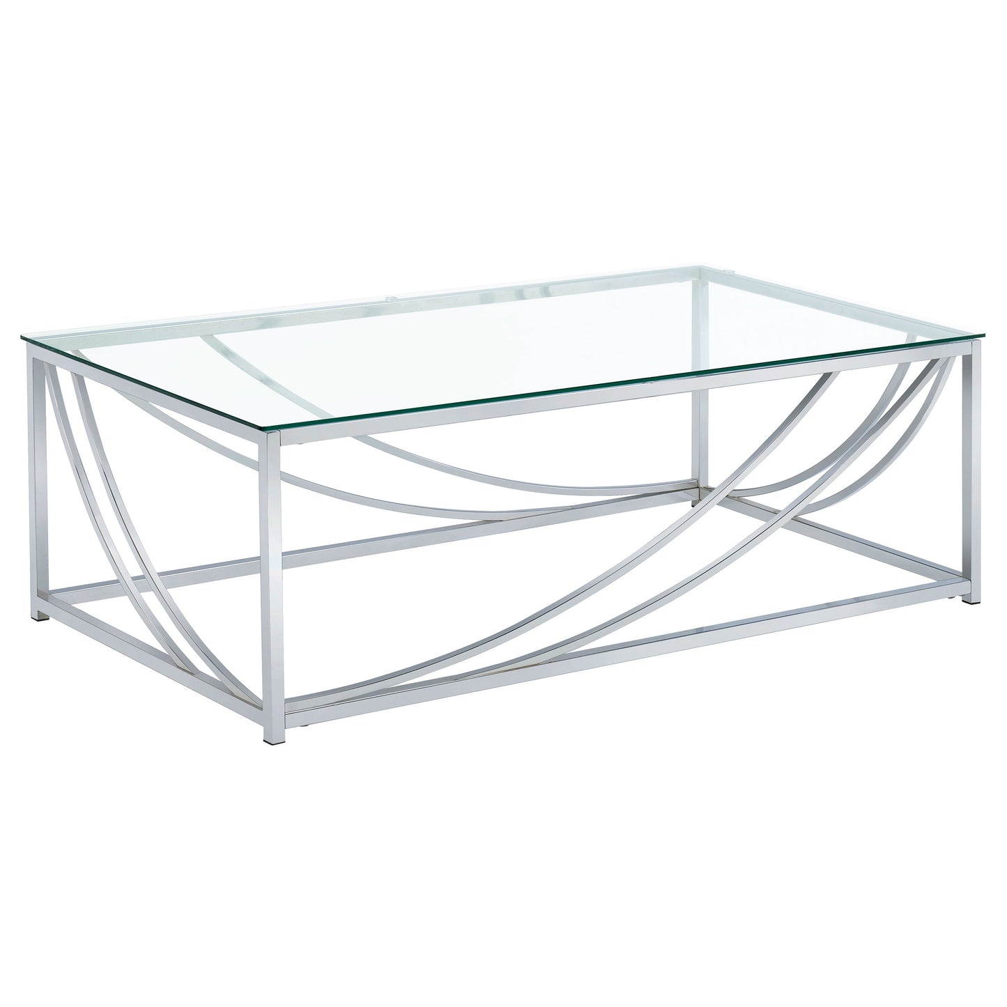 Lille Glass Top Rectangular Coffee Table Accents Chrome