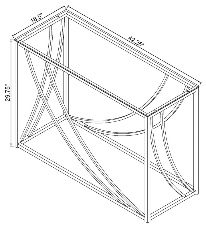 Lille Glass Top Rectangular Sofa Table Accents Chrome