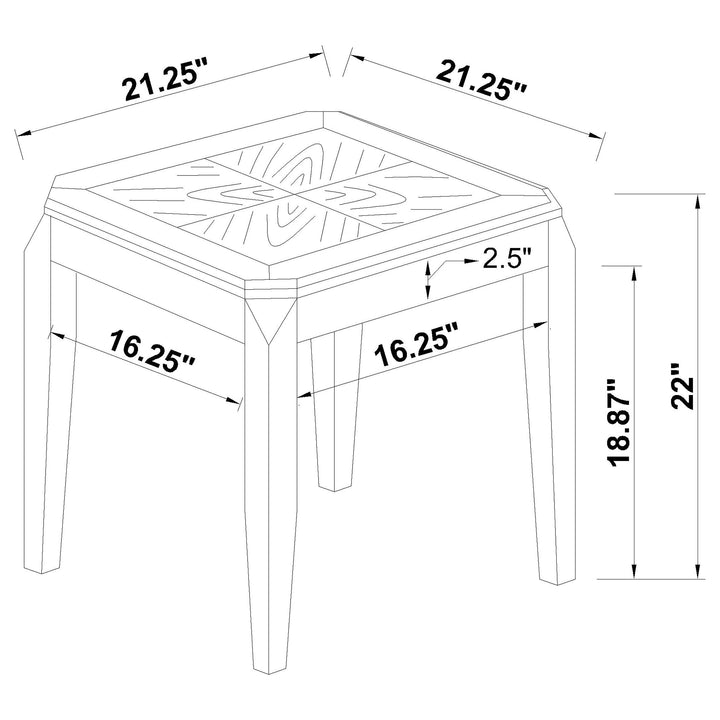 Baylor Square End Table Walnut