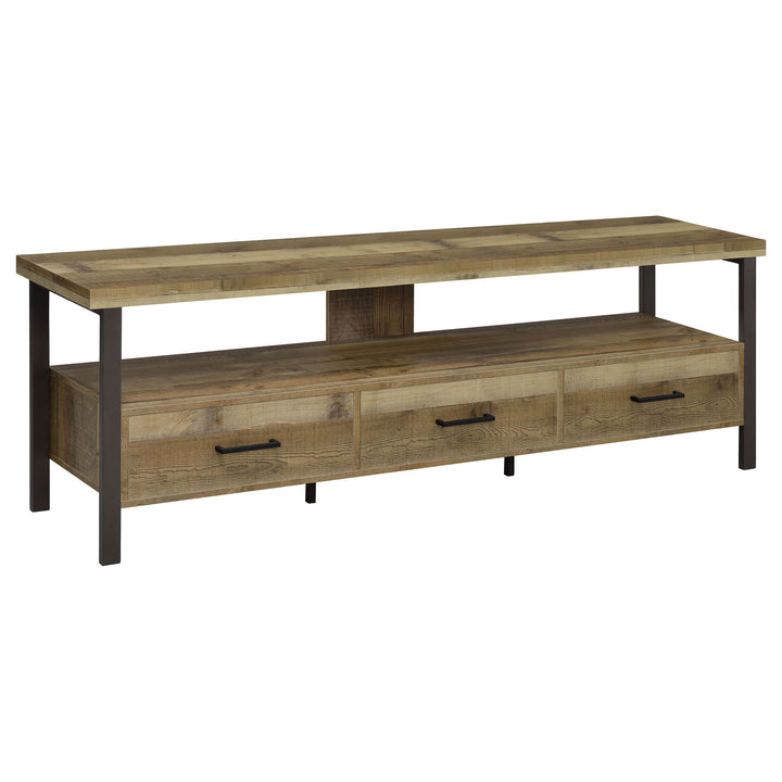 Ruston 71" 3-drawer TV Console Weathered Pine