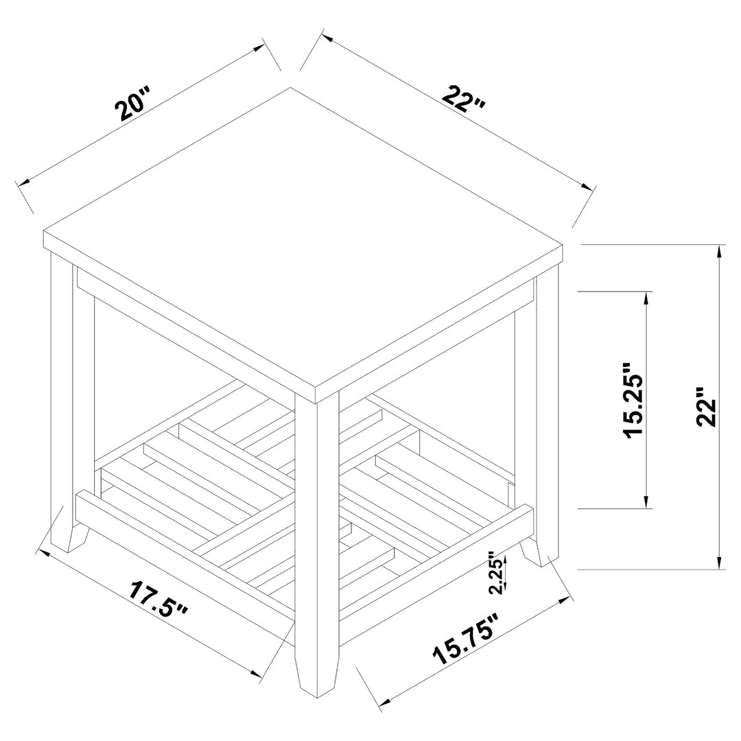 Cliffview 1-shelf Rectangular End Table Grey