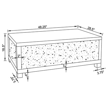 Gillian Rectangular Coffee Table Clear Mirror