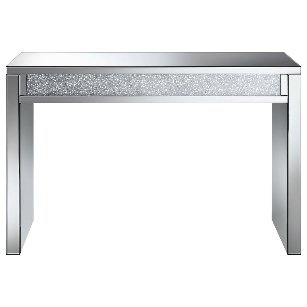 Gillian Rectangular Sofa Table Silver and Clear Mirror