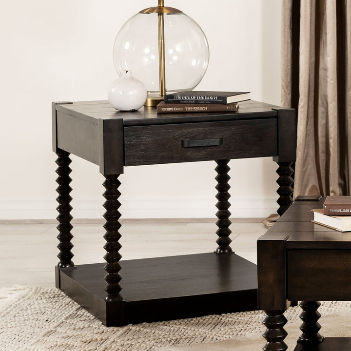 Meredith 1-drawer End Table Coffee Bean