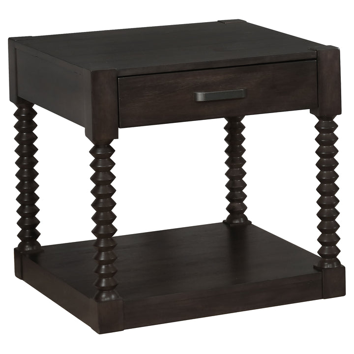 Meredith 1-drawer End Table Coffee Bean