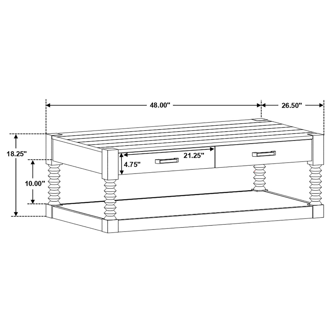 Meredith 2-drawer Coffee Table Coffee Bean