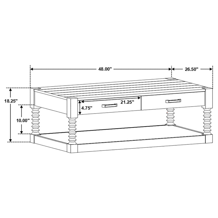 Meredith 2-drawer Coffee Table Coffee Bean