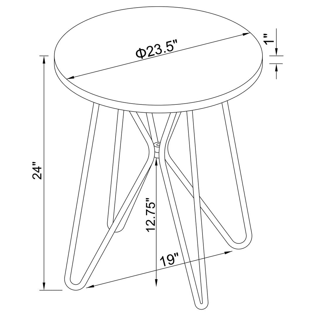 Brinnon Round End Table Dark Brown and Black