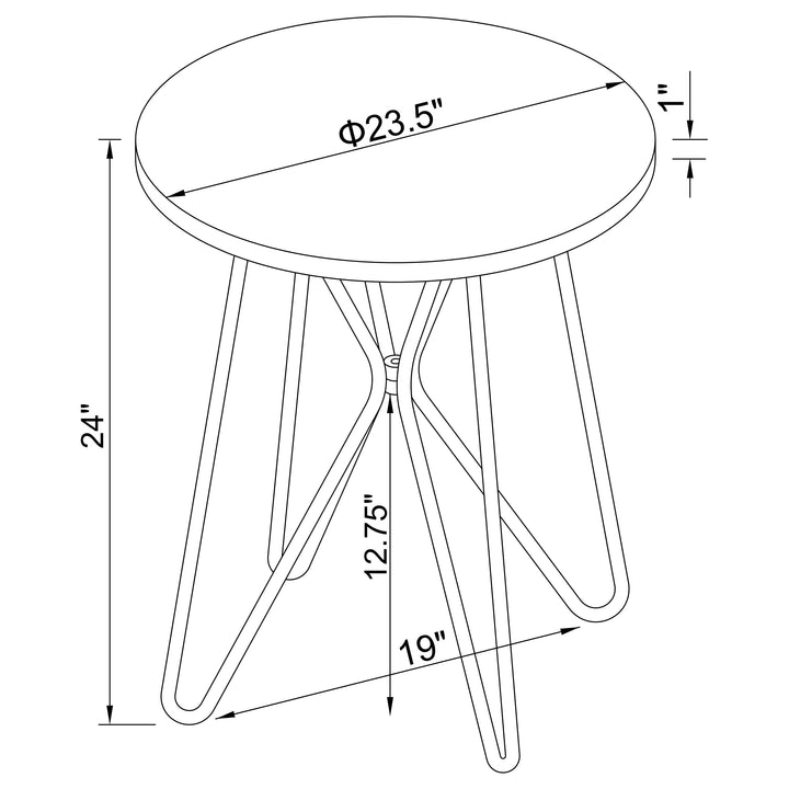 Brinnon Round End Table Dark Brown and Black