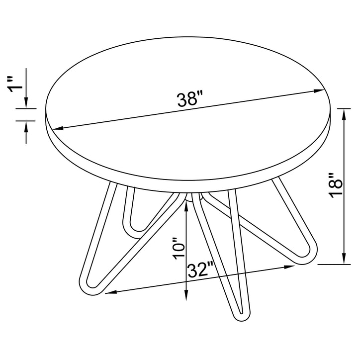 Brinnon Round Coffee Table Dark Brown and Black