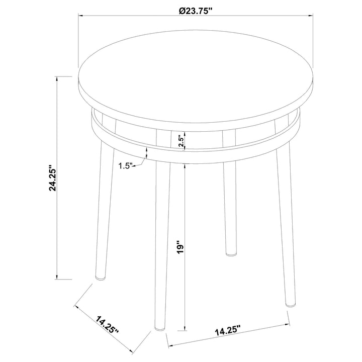 Avilla Round End Table White and Chrome