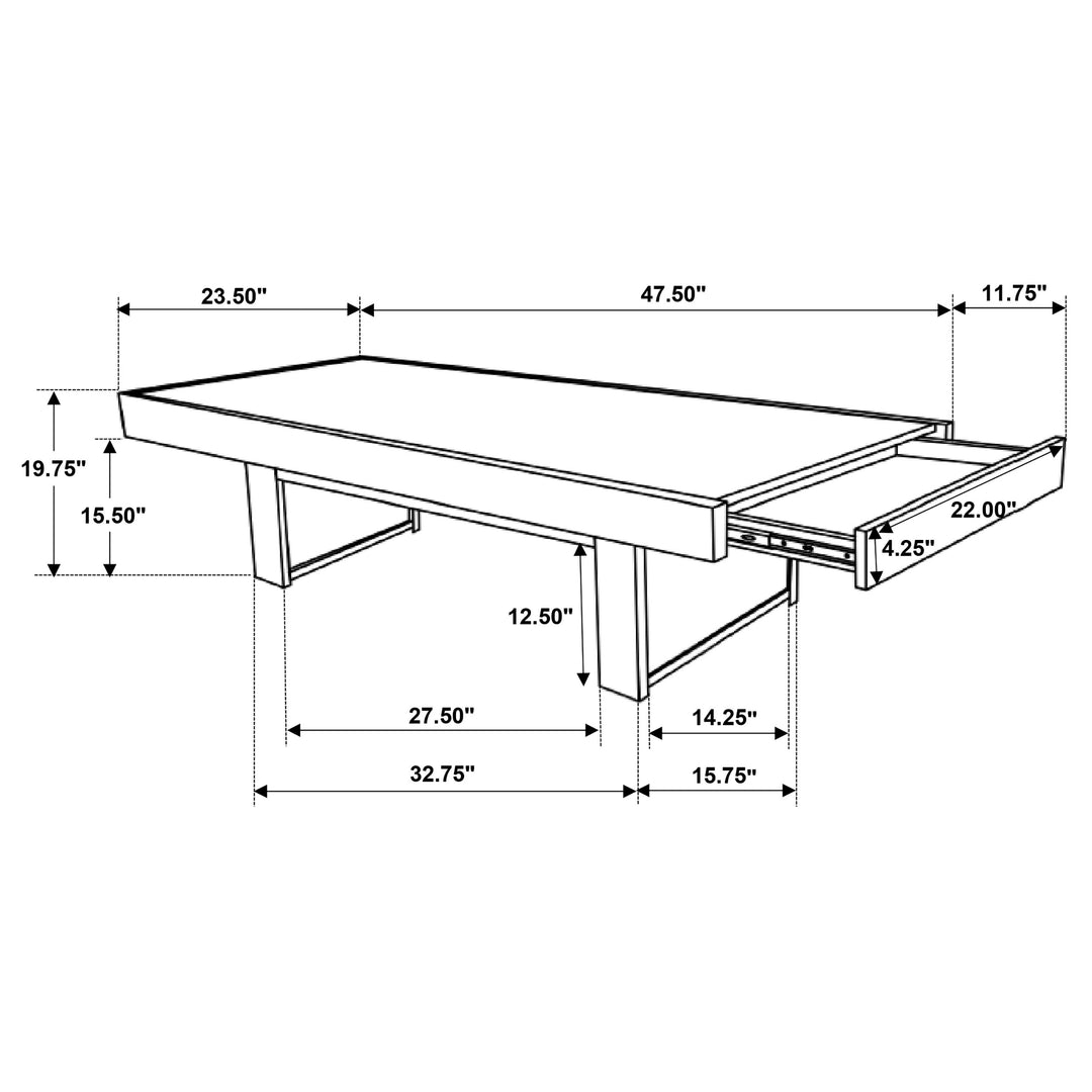 Owen Rectangle Coffee Table with Hidden Storage Wheat Brown