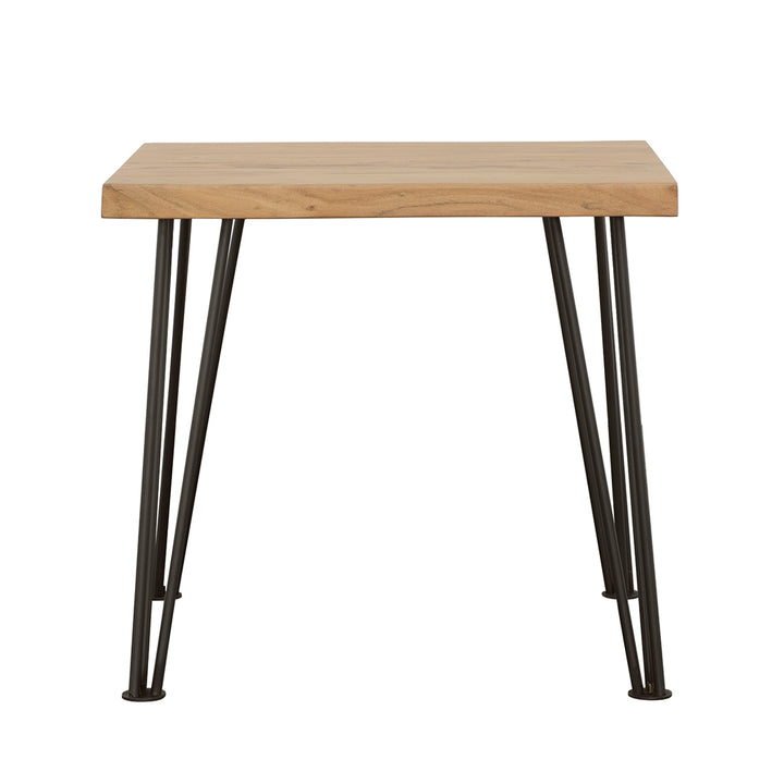 Zander End Table with Hairpin Leg Natural and Matte Black