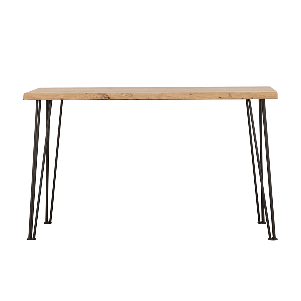 Zander Sofa Table with Hairpin Leg Natural and Matte Black