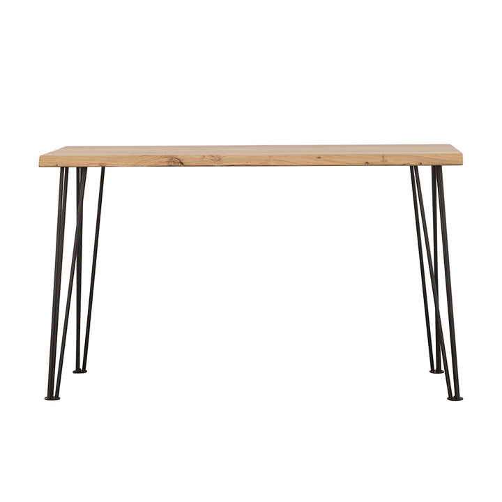 Zander Sofa Table with Hairpin Leg Natural and Matte Black