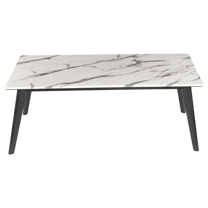 Bayhill Rectangle Faux Marble Top Coffee Table Black and White