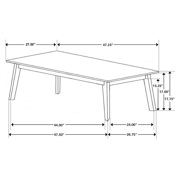 Bayhill Rectangle Faux Marble Top Coffee Table Black and White