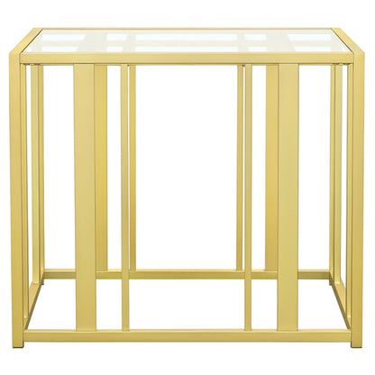 Adri Metal Frame End Table Matte Brass