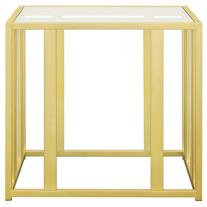 Adri Metal Frame End Table Matte Brass