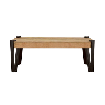 Winston Wooden Rectangular Top Coffee Table Natural and Matte Black