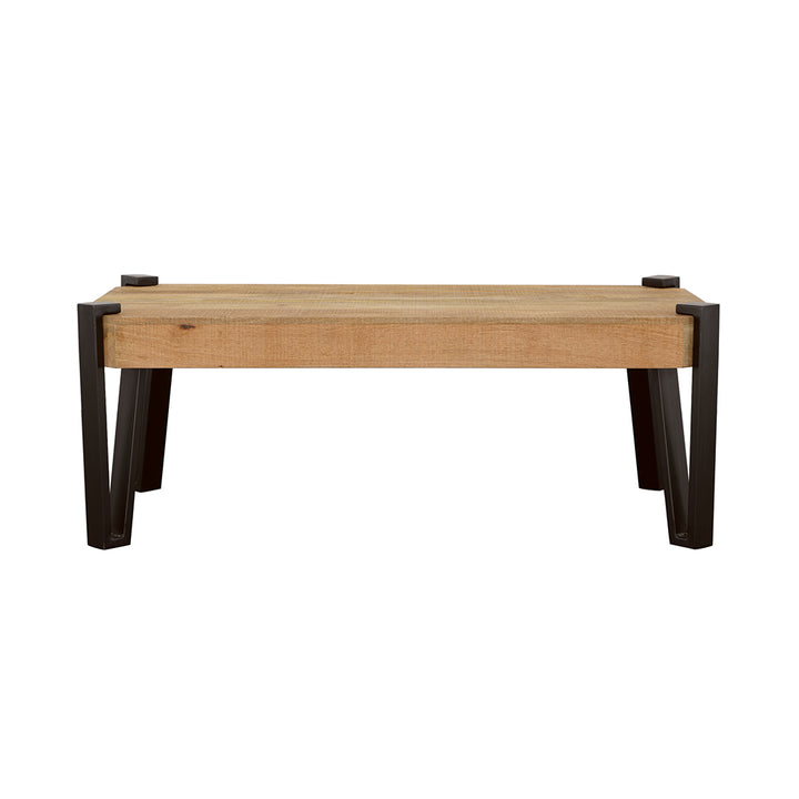 Winston Wooden Rectangular Top Coffee Table Natural and Matte Black