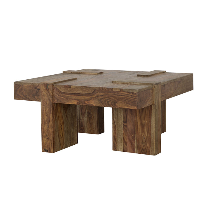 Samira Wooden Square Coffee Table Natural Sheesham