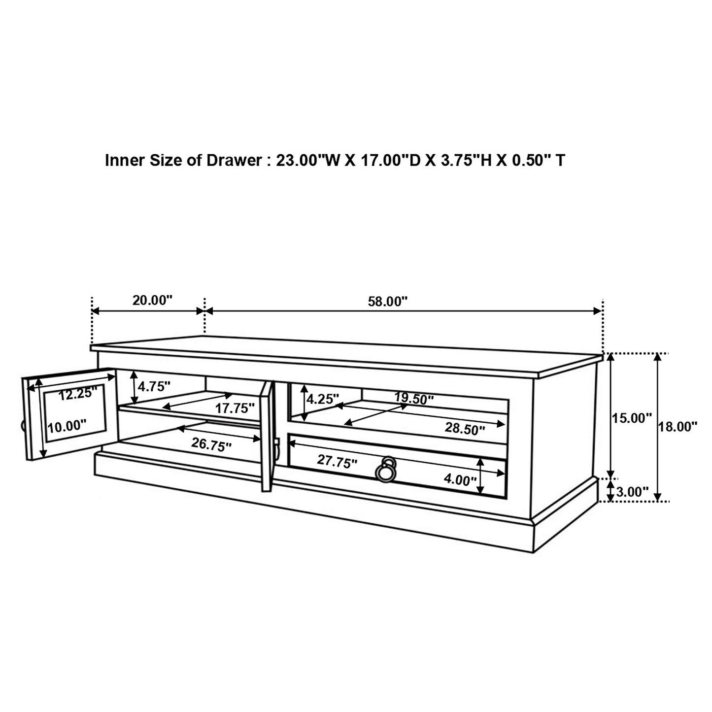 Zabel 2-door TV Console Natural