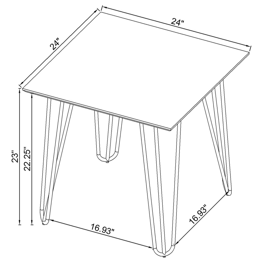 Harley Hairpin Leg Square End Table White and Chrome