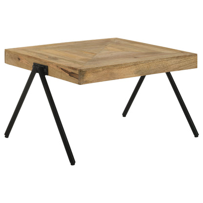 Avery Rectangular Coffee Table with Metal Legs Natural and Black