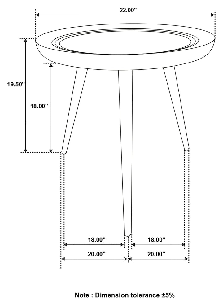 Zoe Round End Table with Trio Legs Natural and Black