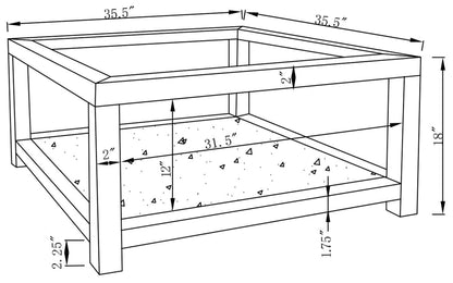 Valentina Rectangular Coffee Table with Glass Top Mirror