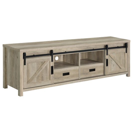 Madra Rectangular TV Console with 2 Sliding Doors